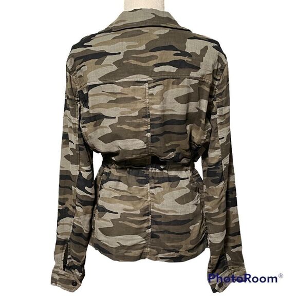 Sanctuary Dusty Camo Green Stretch Twill tie waist Safari Jacket - Picture 5 of 8